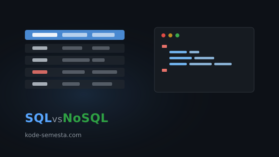 Perbedaan SQL vs NoSQL - database relasional dan non relasional
